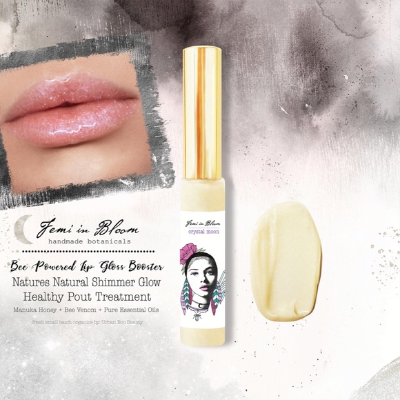 White Pearl Iridescent Shimmer Organic Lip Gloss Plumper Treatment Wand - Picture 4 of 16